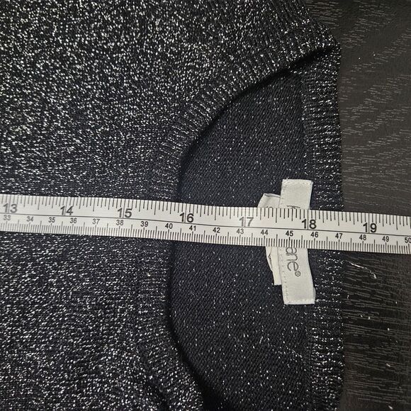 KAREN KANE Women's Black Short Sleeve Cropped Sparkly Blouse Top Size S - Picture 5 of 5